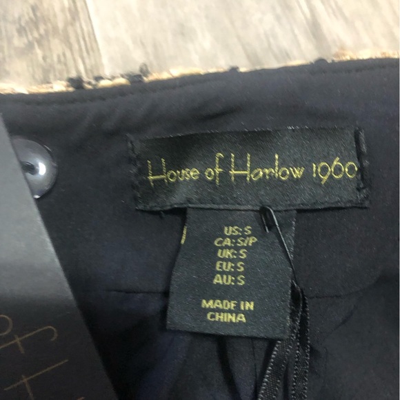 NWT House of Harlow 1960 Houndstooth Tweed Mini Skirt Small - Picture 10 of 10